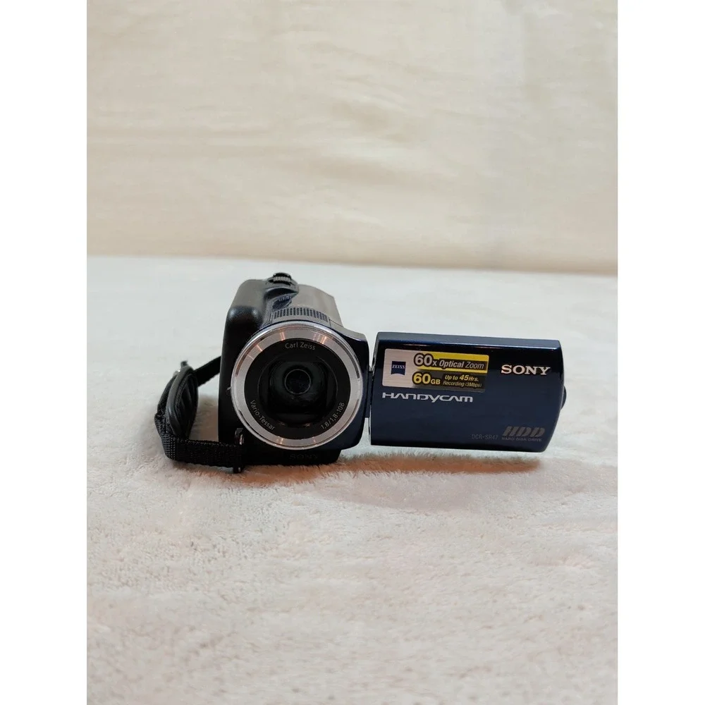 Sony Handycam DCR-SR47 Blue 60GB HDD Camcorder 60x Optical Zoom‎ Carl Zeiss Lens
